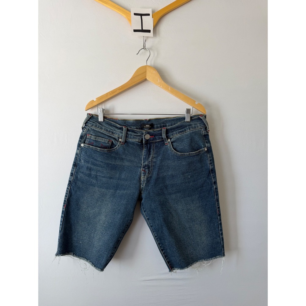True Religion Shorts Ricky Relaxed Straight Denim Distressed Blue Men 34